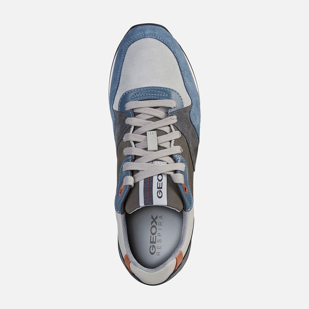 Geox Sneakers Grey/Blue Vittoriale - Geox Mens Shoes - TYWBRN604